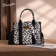 Wrangler Leopard Print Concealed Carry Tote Bag