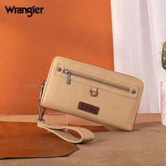 Wrangler Dual Zipper Compartment Large Wallet