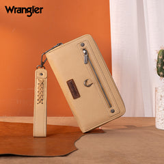 Wrangler Dual Zipper Compartment Large Wallet