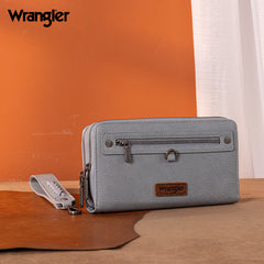 Wrangler Dual Zipper Compartment Large Wallet