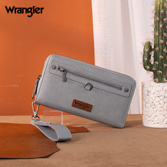 Wrangler Dual Zipper Compartment Large Wallet