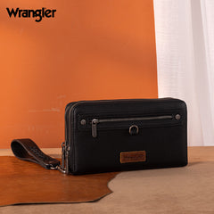 Wrangler Dual Zipper Compartment Large Wallet