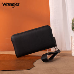 Wrangler Dual Zipper Compartment Large Wallet