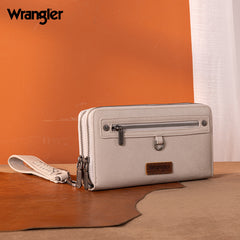 Wrangler Dual Zipper Compartment Large Wallet