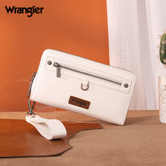 Wrangler Dual Zipper Compartment Large Wallet