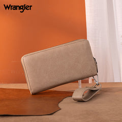 Wrangler Dual Zipper Compartment Large Wallet