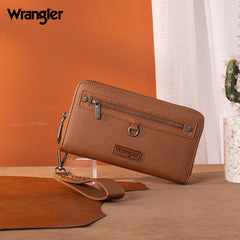 Wrangler Dual Zipper Compartment Large Wallet