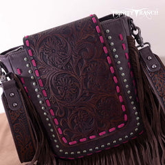 Trinity Ranch Fringe Tooled Crossbody