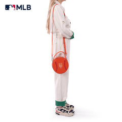MLB New York Mets Leather Circle Crossbody Bag