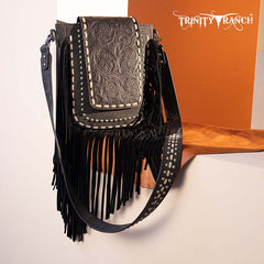 Trinity Ranch Fringe Tooled Crossbody
