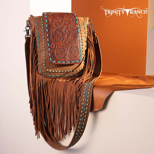 Trinity Ranch Fringe Tooled Crossbody