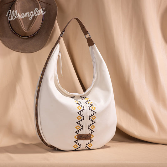 Wrangler Aztec Embroidered Large Hobo Bag