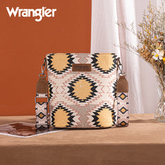 Wrangler Aztec Distressed Print Dual Sided Print Crossbody