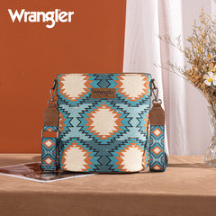Wrangler Aztec Distressed Print Dual Sided Print Crossbody