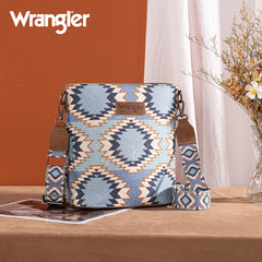 Wrangler Aztec Distressed Print Dual Sided Print Crossbody