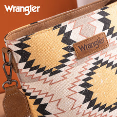 Wrangler Aztec Distressed Print Dual Sided Print Crossbody