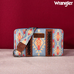 2024 New Wrangler Aztec Southwestern Pattern Canvas Wallet with Wristlet Strap