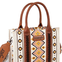 Wrangler Southwestern Dual Sided Print Canvas Tote/Crossbody Collection - Cowgirl Wear