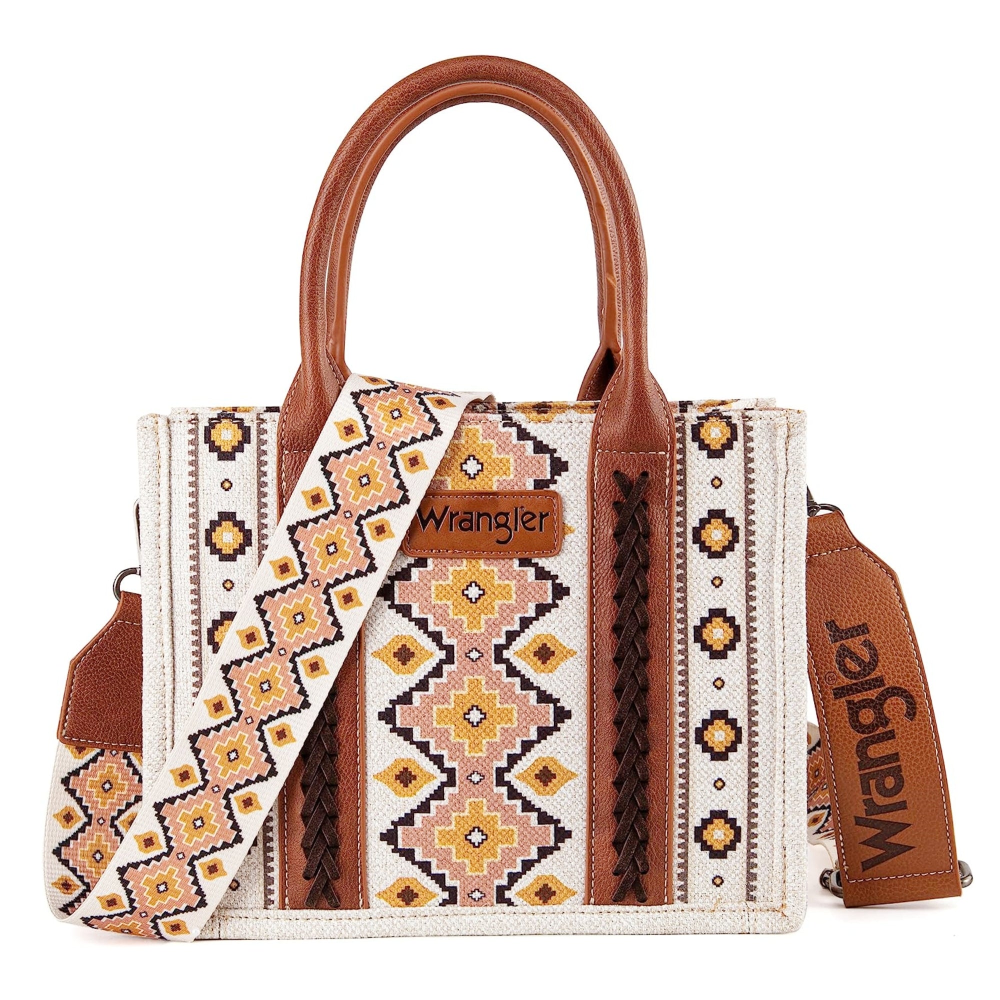 Wrangler Southwestern Dual Sided Print Canvas Tote/Crossbody Collection - Cowgirl Wear