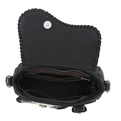 Trinity Ranch Hair-On Cowhide Saddle Shape Crossbody Satchel