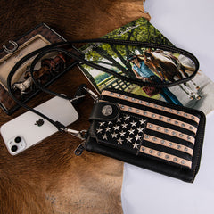 Montana West Western American Pride Phone Case Crossbody Wallet