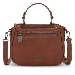 Trinity Ranch Hair-On Cowhide Saddle Shape Crossbody Satchel