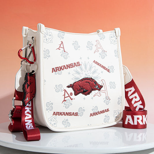 University of Arkansas Razorbacks Crossbody Purse With Wristlet Keychain
