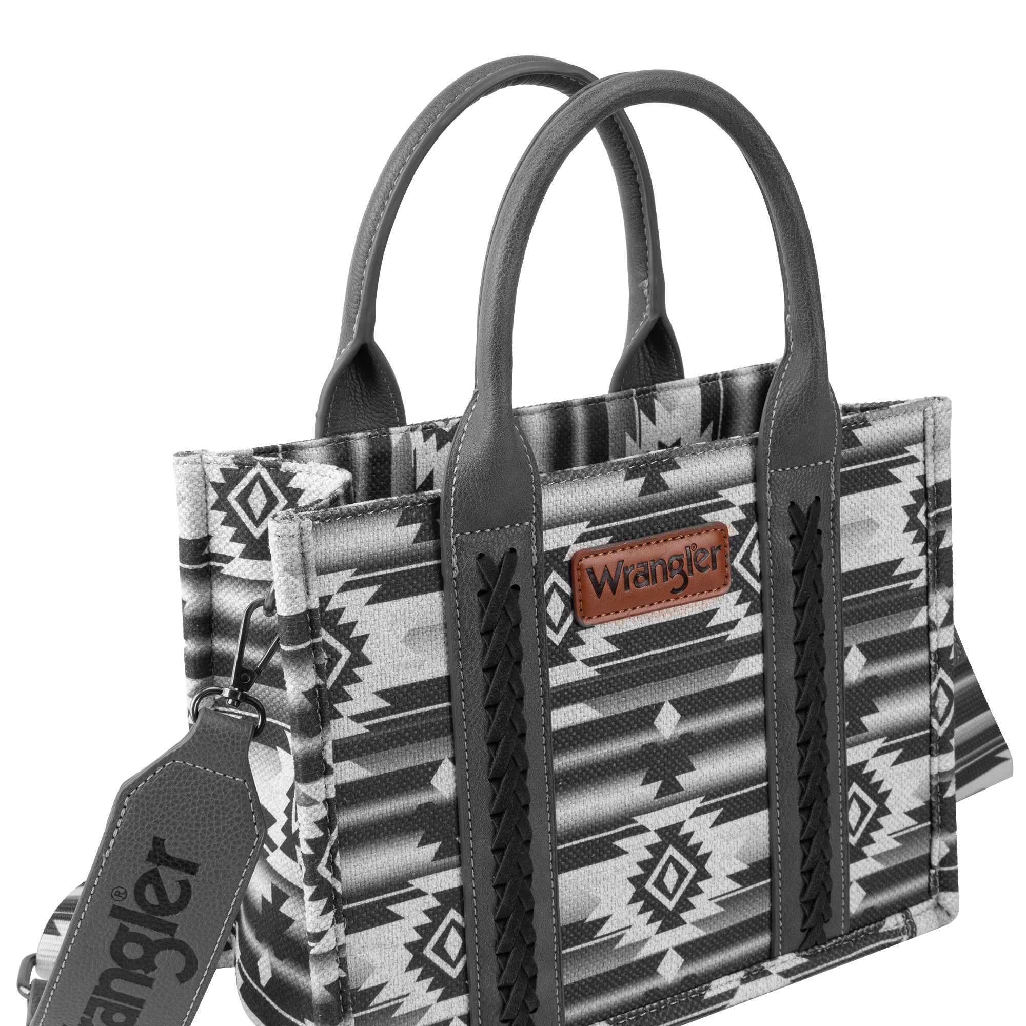Wrangler Aztec Southwestern Pattern Dual Sided Print Canvas Tote/Crossbody Bag Collection - Cowgirl Wear
