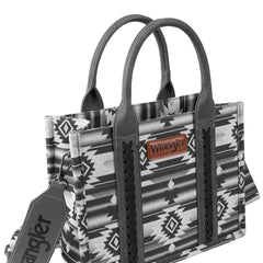 Wrangler Aztec Southwestern Pattern Dual Sided Print Canvas Tote/Crossbody Bag Collection - Cowgirl Wear