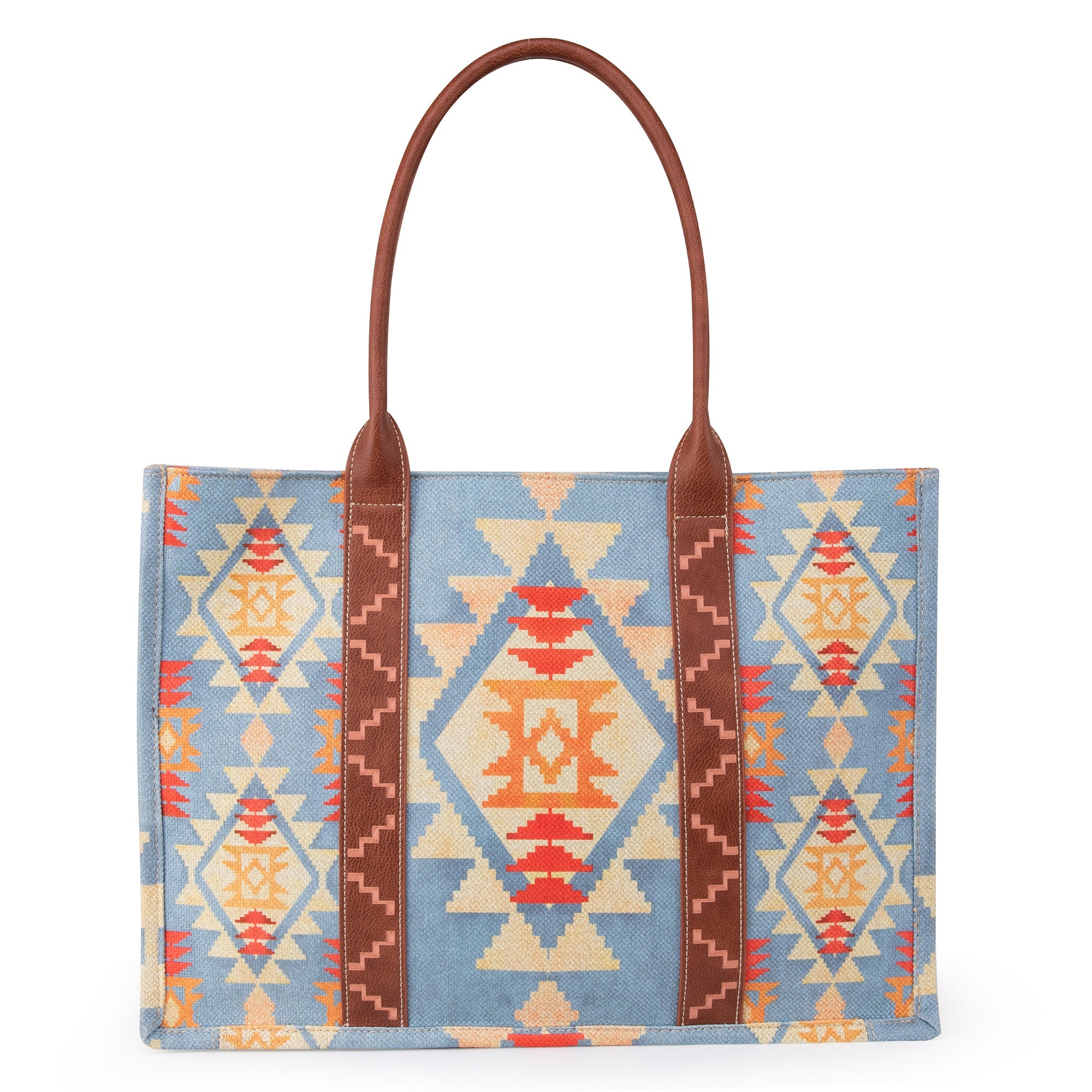 Wrangler Southwestern Dual Sided Print Canvas Tote/Crossbody Collection - Cowgirl Wear