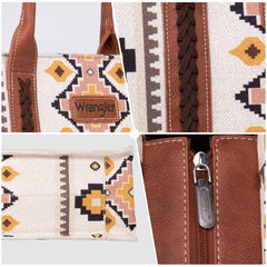 Wrangler Southwestern Dual Sided Print Canvas Tote/Crossbody Collection - Cowgirl Wear