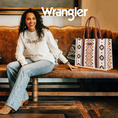 Wrangler Southwestern Dual Sided Print Canvas Tote/Crossbody Collection - Cowgirl Wear
