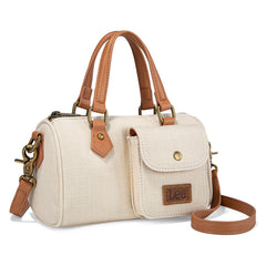LEE Denim Canvas Barrel Satchel Top Handle Crossbody Bag