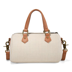 LEE Denim Canvas Barrel Satchel Top Handle Crossbody Bag