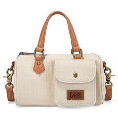 LEE Denim Canvas Barrel Satchel Top Handle Crossbody Bag