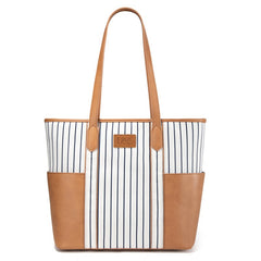 LEE Stripe Shoulder Denim Canvas Tote Bag