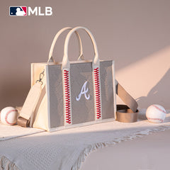 MLB Atlanta Braves Team Whipstitch Tote/Crossbody-Camel
