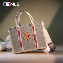 MLB New York Mets Team Whipstitch Tote/Crossbody-Camel