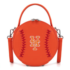 MLB New York Mets Leather Circle Crossbody Bag