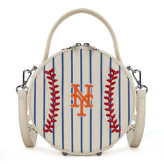 MLB New York Mets Leather Circle Crossbody Bag