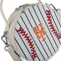 MLB New York Mets Leather Circle Crossbody Bag