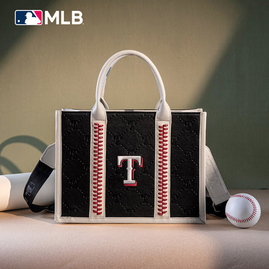 MLB Texas Rangers Team Whipstitch Tote/Crossbody-Black