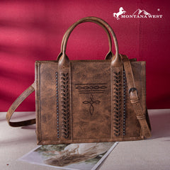 Montana West Whipstitch Concealed Carry Tote With Matching Bi-Fold Wallet