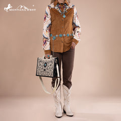 Montana West Cut-Out Embroidered Collection Tote/Crossbody
