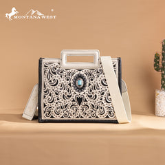 Montana West Cut-Out Embroidered Collection Tote/Crossbody