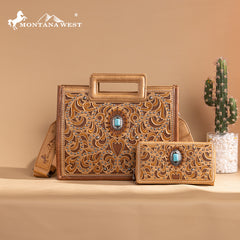 Montana West Cut-Out Embroidered Collection Tote/Crossbody