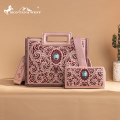 Montana West Cut-Out Embroidered Collection Tote/Crossbody