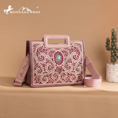 Montana West Cut-Out Embroidered Collection Tote/Crossbody