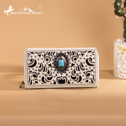 Montana West Cut-Out Embroidered Collection Wallet