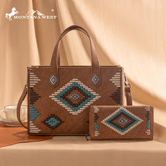 Montana West Aztec Collection Tote/Crossbody Set